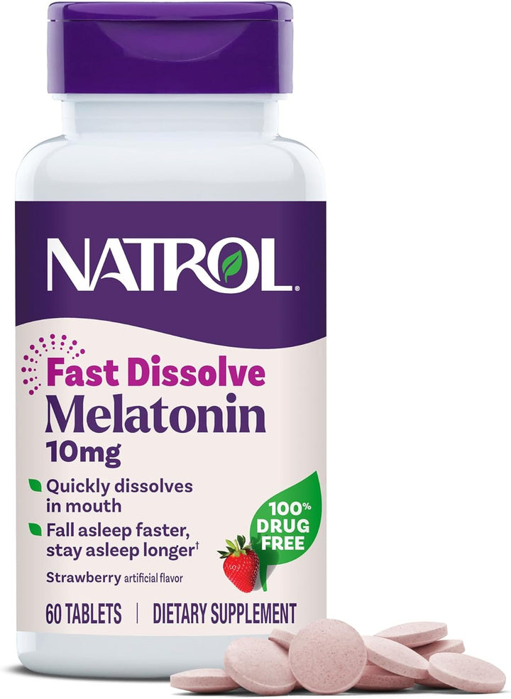 Natrol Melatonin 10mg Fast Dissolve Tablets – Strawberry Flavor – Vegetarian