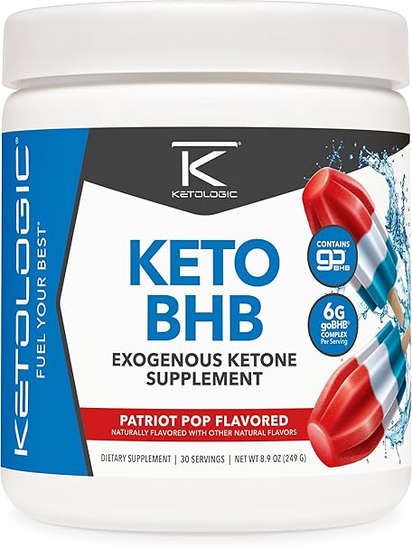 KetoLogic Keto BHB Powder – Exogenous Ketone Supplement with goBHB Salts – 30 Servings