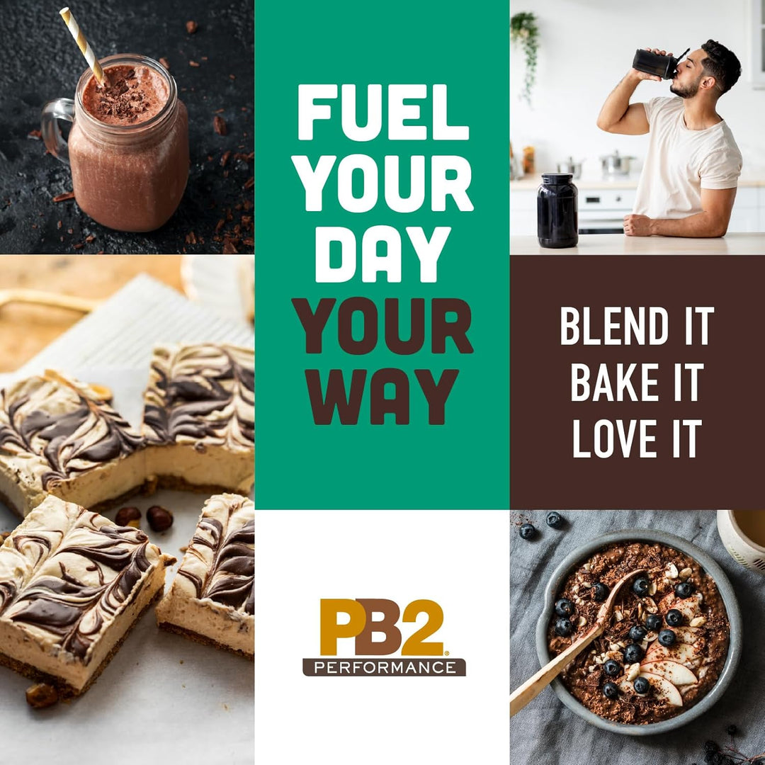 PB2 Performance Vegan Protein Powder with Cocoa, Peanut-Based, 20g Protein, No Added Sugar, 2 lb