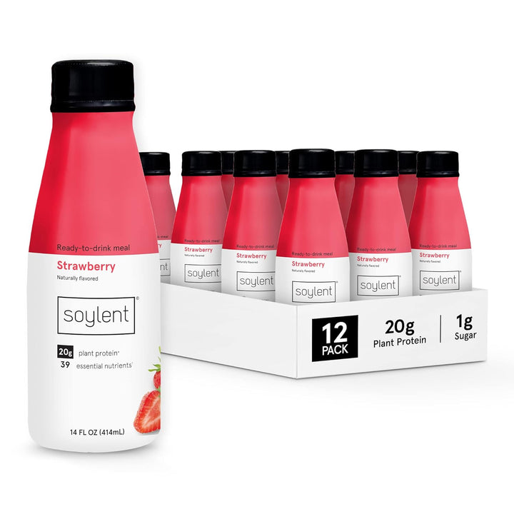 Soylent Plant-Based Meal Replacement Shake – 20g Protein, 1g Sugar, 14oz (12 Pack)
