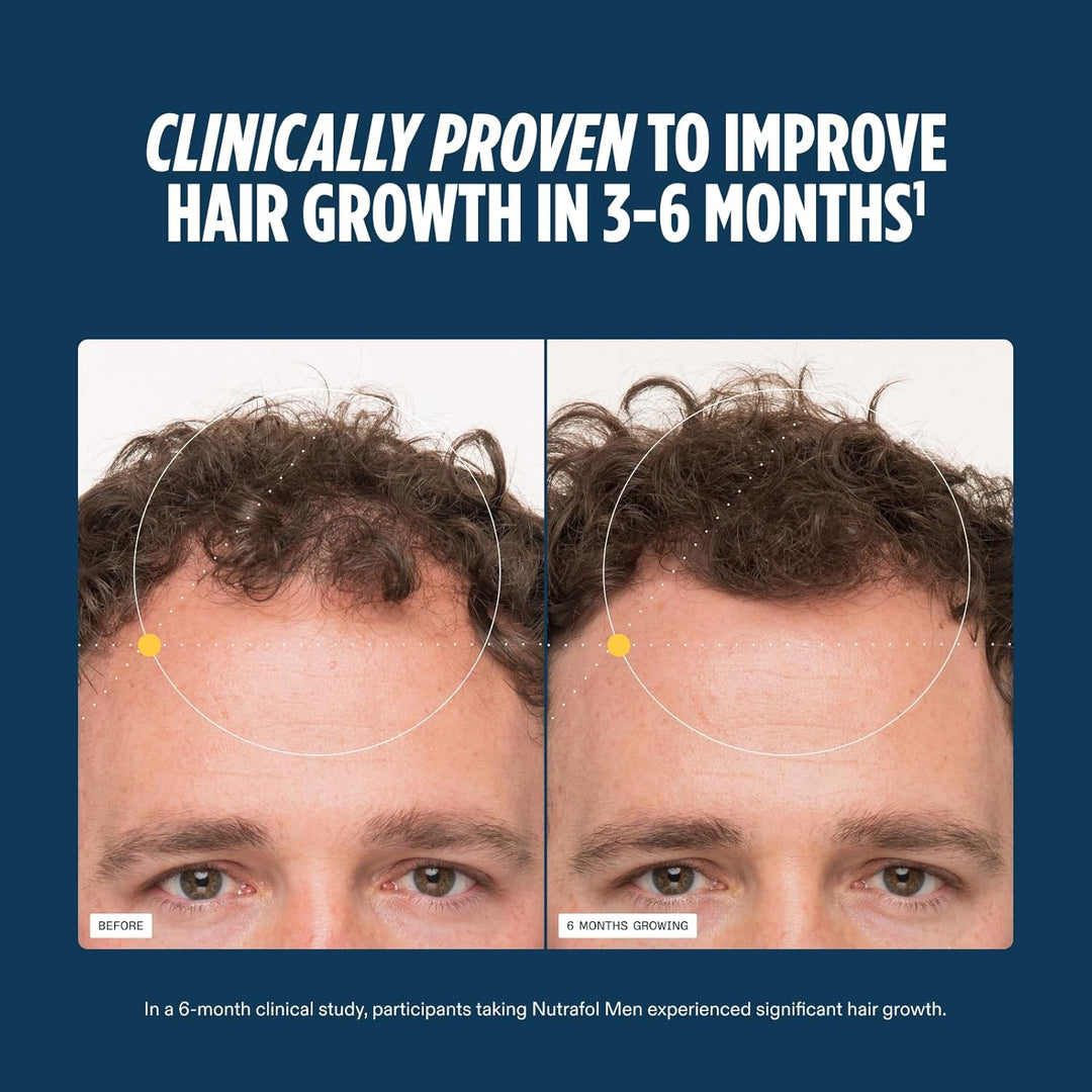 Nutrafol Men’s Hair Wellness Supplement – Supports Hair Strength & Scalp Health – 1 Month Supply (Refill Pouch)