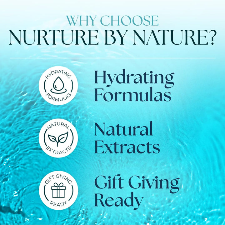 Nurture by Nature Ocean Escape Spa Gift Set for Women – 4-Piece Home Self-Care Kit with Body Scrub, Bath Salts, Soap & Hand Cream – Vegan, Paraben-Free, Cruelty-Free