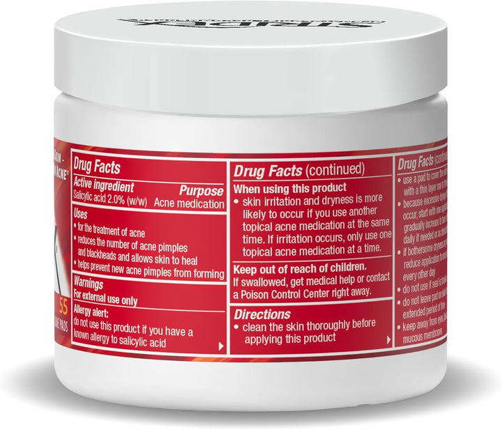 Stridex Acne Pads, Maximum Strength, 55 Count – Alcohol-Free Face Cleansing Pads