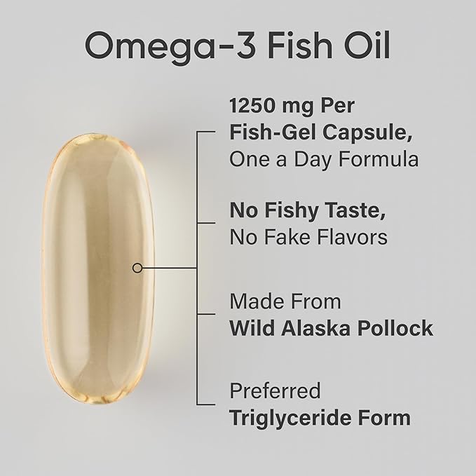 Sports Research Omega-3 Fish Oil 1250mg from Wild Alaska Pollock, 90 Softgels