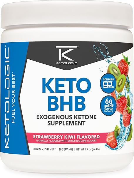 KetoLogic Keto BHB Powder – Exogenous Ketone Supplement with goBHB Salts – 30 Servings