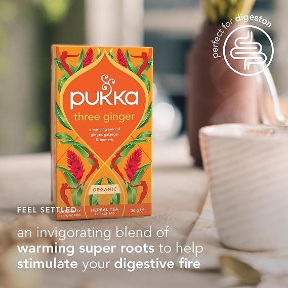 Pukka Herbs Three Ginger Organic Herbal Tea, 20 Tea Bags