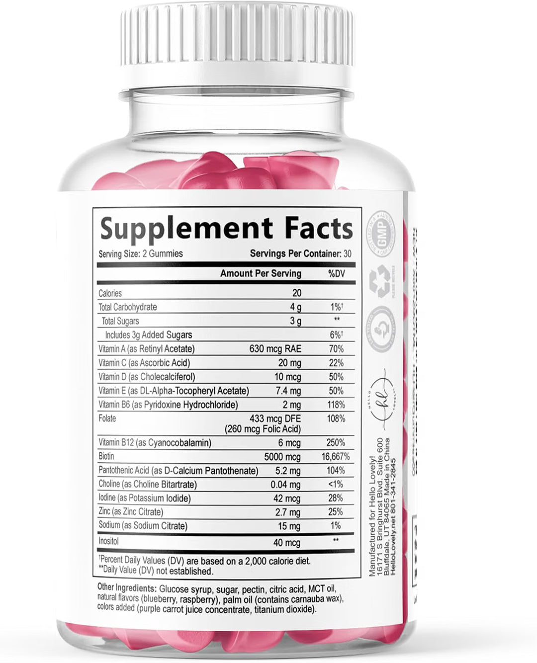 Advanced Hair Skin and Nails Gummies with Biotin (120 Count)