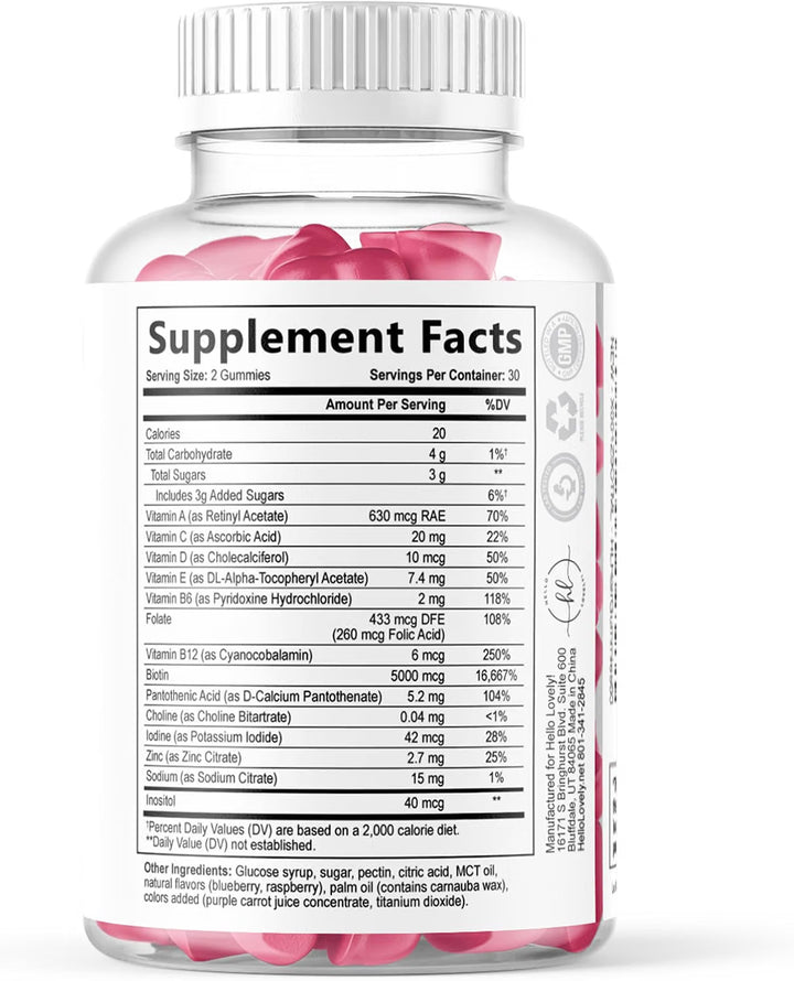 Advanced Hair Skin and Nails Gummies with Biotin (120 Count)
