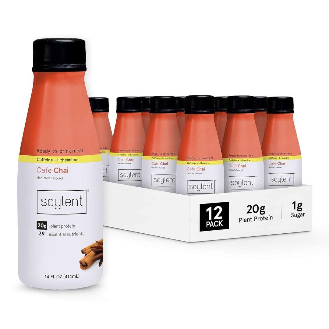 Soylent Plant-Based Meal Replacement Shake – 20g Protein, 1g Sugar, 14oz (12 Pack)