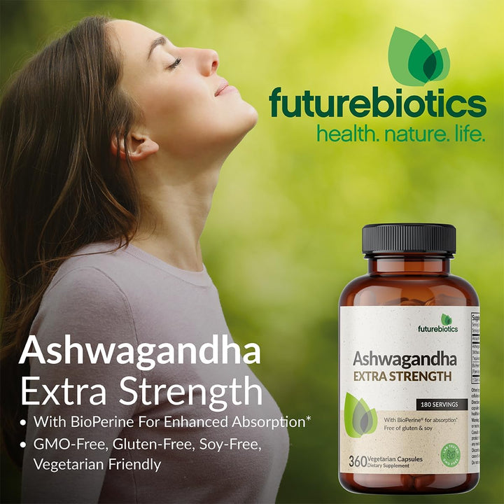 Futurebiotics Ashwagandha Extra Strength Stress & Mood Support, 100 Capsules