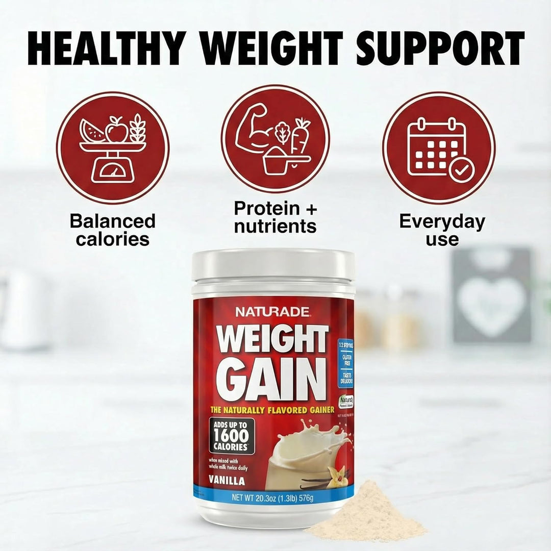 Naturade Weight Gain Nutrition Drink Mix – High Calorie Protein with Vitamins & Minerals – 20.3 oz