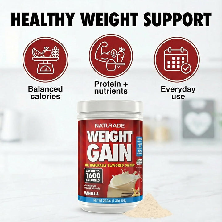 Naturade Weight Gain Nutrition Drink Mix – High Calorie Protein with Vitamins & Minerals – 20.3 oz