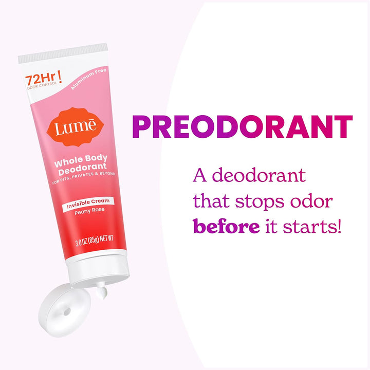 Lume Aluminum-Free Whole Body Deodorant Cream - 72hr Odor Defense 3 oz