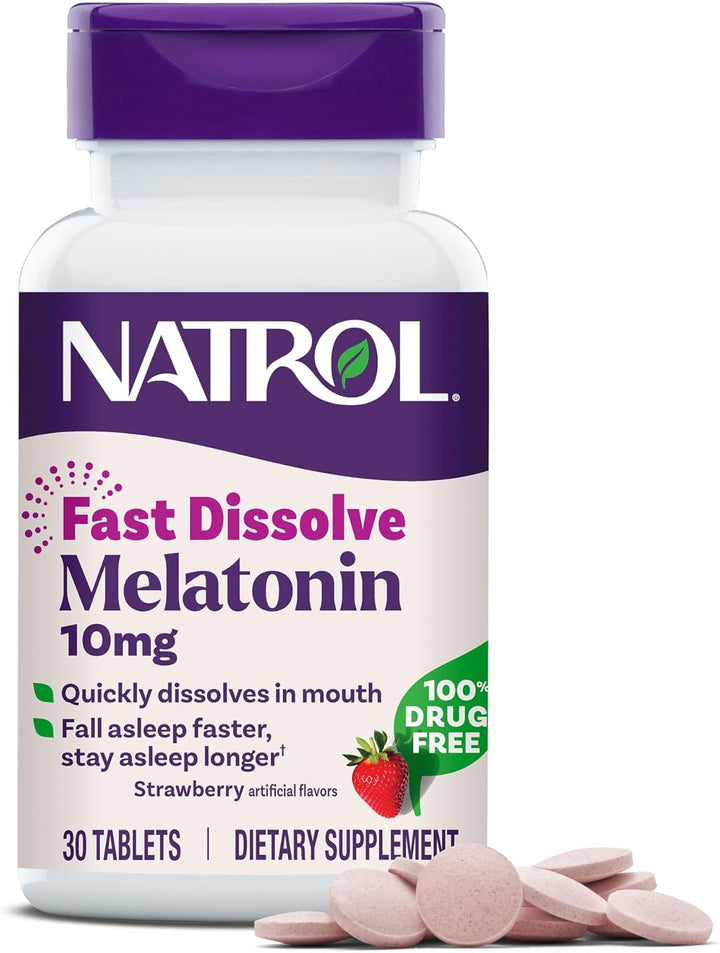 Natrol Melatonin 10mg Fast Dissolve Tablets – Strawberry Flavor – Vegetarian