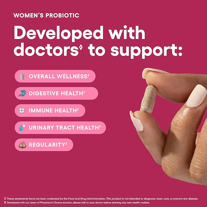 Physician's CHOICE Probiotic Supplement for Women –  50 Billion CFU with 6 Strains & Organic Prebiotics