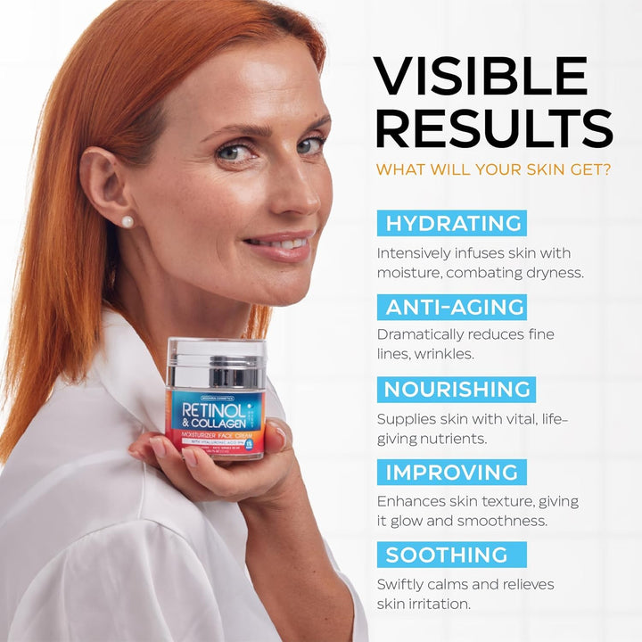 Moonrin Cosmetics Retinol 1% & Hyaluronic Acid Anti-Aging Face Cream - 55ml / 1.85 oz