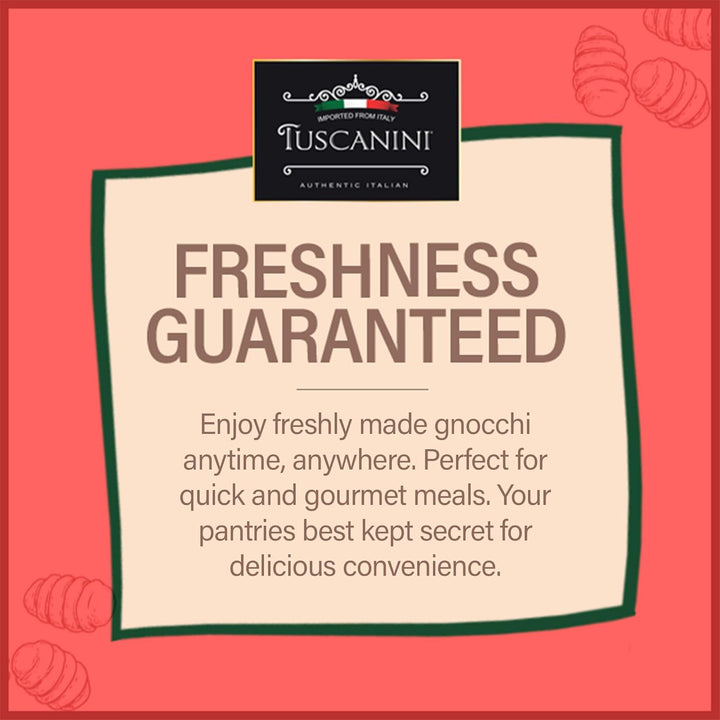 Tuscanini Gluten Free Potato Gnocchi  – Authentic Italian Pasta, Low Fat, Ready in Minutes