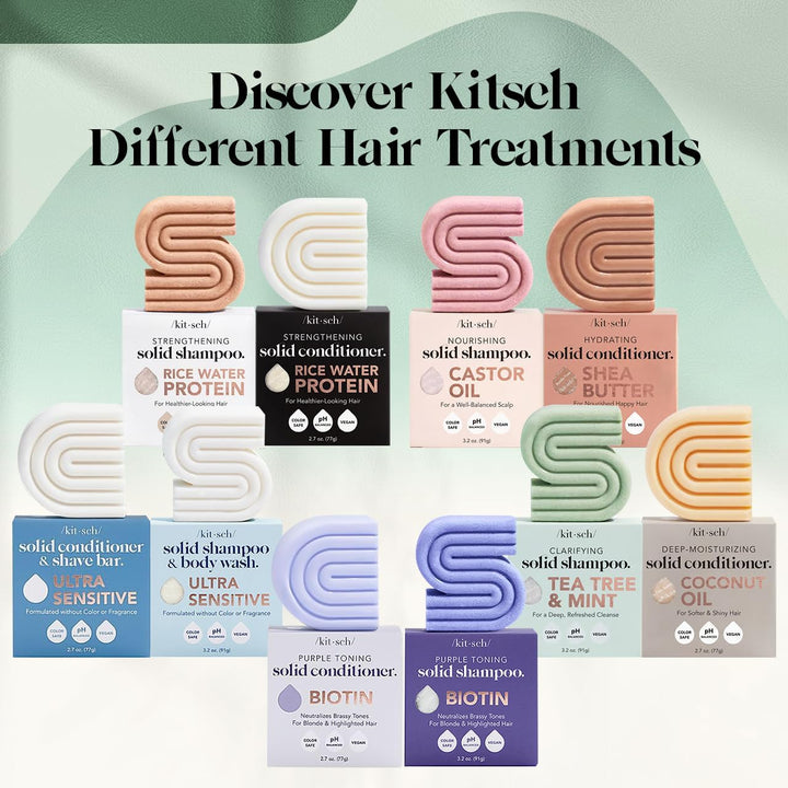 Kitsch Rosemary & Biotin Shampoo & Conditioner Bar Set (2 Pack)
