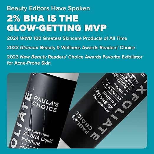 Paula's Choice SKIN PERFECTING 2% BHA Liquid Salicylic Acid Exfoliant-Facial Exfoliant for Enlarged Pores, Wrinkles & Fine Lines and Suitable for Blackhead-Prone Skin