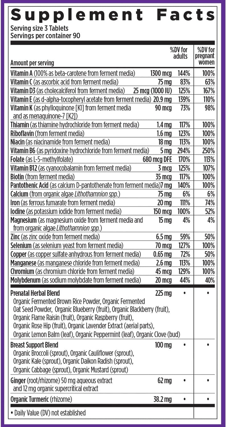 New Chapter Advanced Perfect Prenatal Vitamins – Methylfolate, Iron, Vitamin D3 & Ginger – Organic, Non-GMO, 270 Tablets