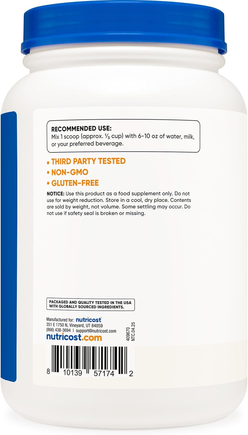 Nutricost Whey Protein Isolate, 2 lb, 25 Servings