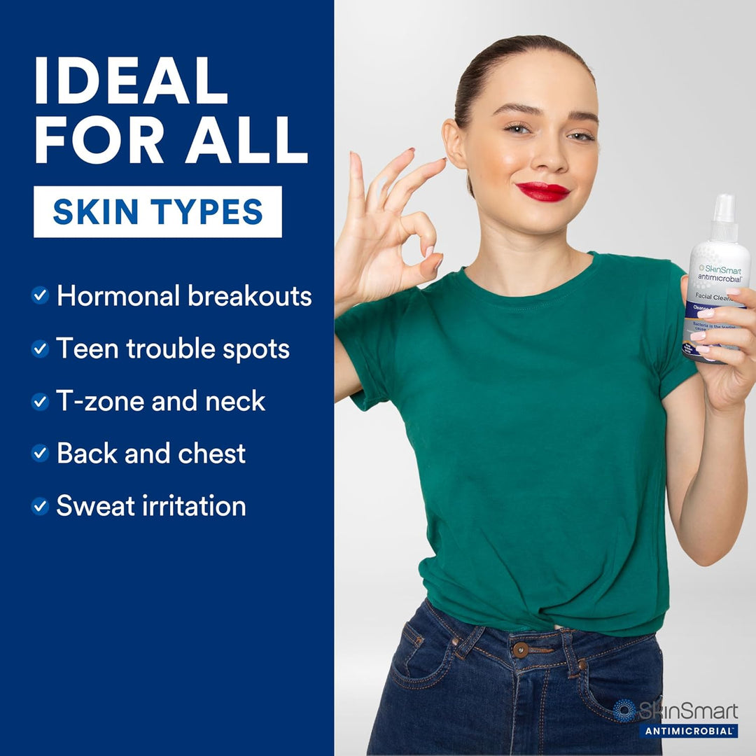 SkinSmart Antimicrobial Facial Cleanser for Breakouts & Blemishes - 8oz