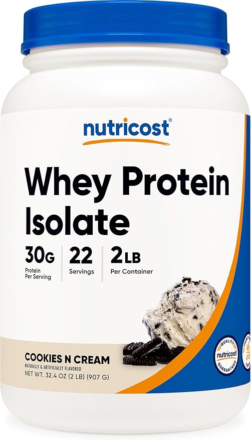 Nutricost Whey Protein Isolate, 2 lb, 25 Servings