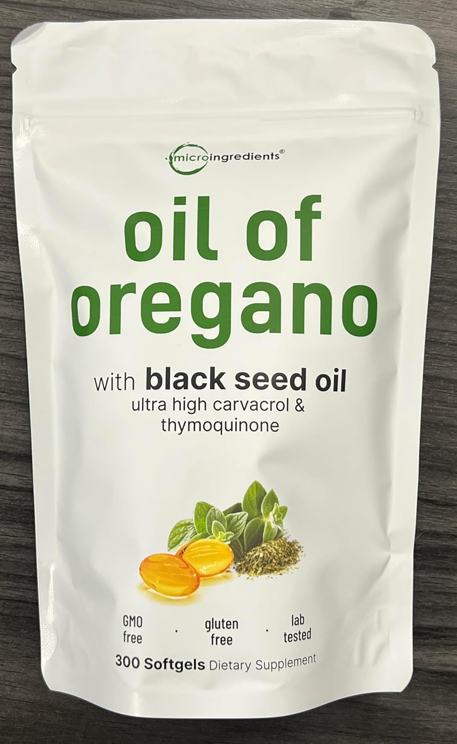 Micro Ingredients Oil of Oregano & Black Seed Oil Softgels | Plant-Based