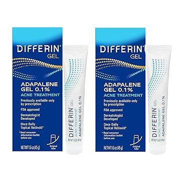 Differin Acne Gel Gentle Skin Care for Acne Prone Sensitive Skin, 15g Tube (Packaging May Vary)