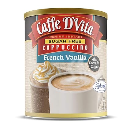 Caffe D'Vita Sugar Free Instant Coffee Powder Mix | Gluten Free, No Cholesterol, 99% Caffeine Free | 8.5 oz