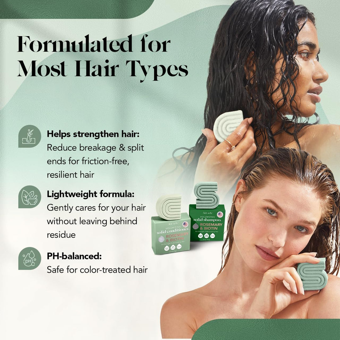 Kitsch Rosemary & Biotin Shampoo & Conditioner Bar Set (2 Pack)
