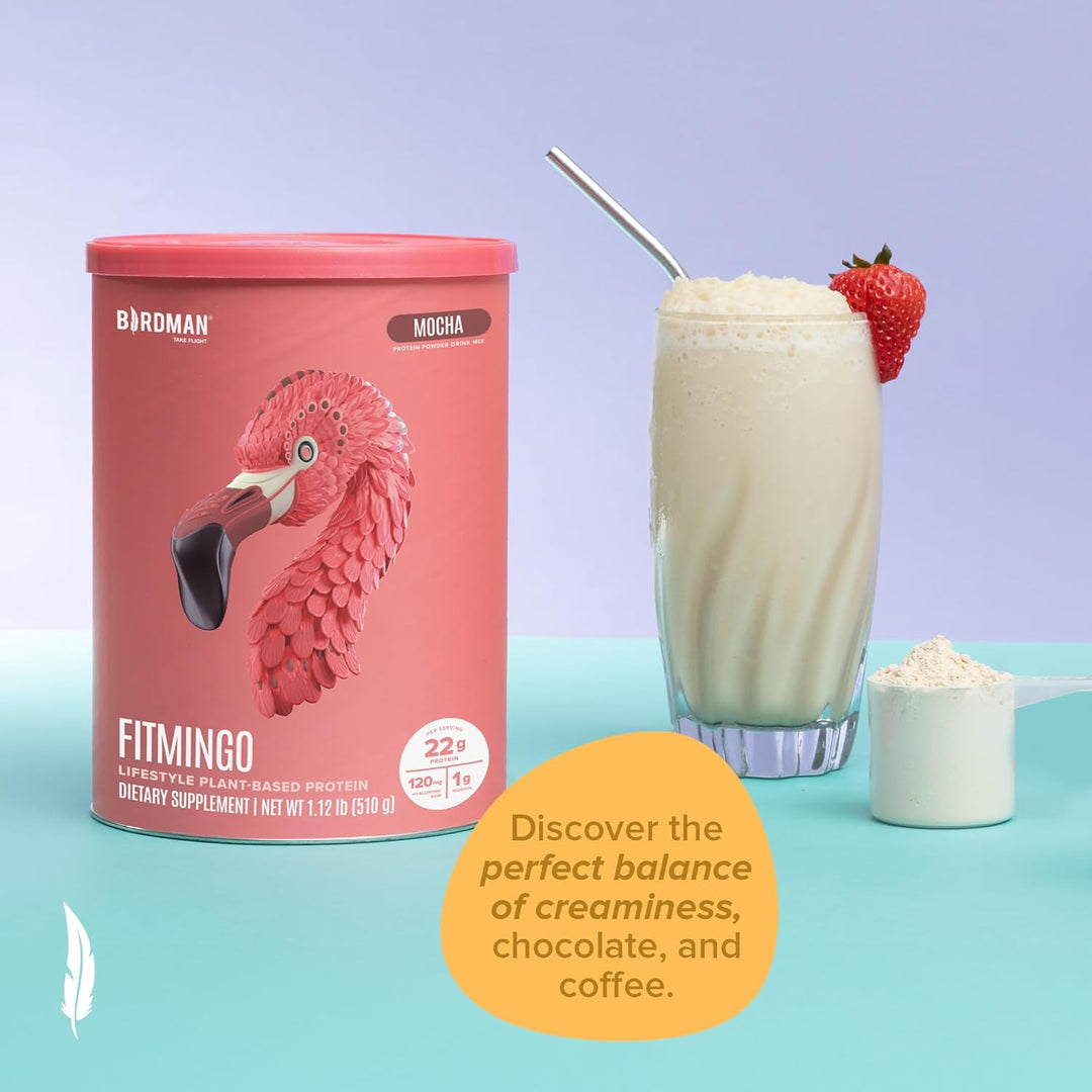 BIRDMAN Fitmingo Vegan Protein Powder Blueberry, 23g Plant Protein