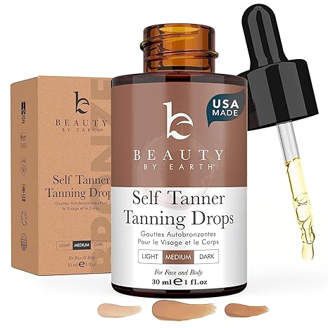 Beauty by Earth Self Tanning Drops - USA Made with Natural & Organic Ingredients