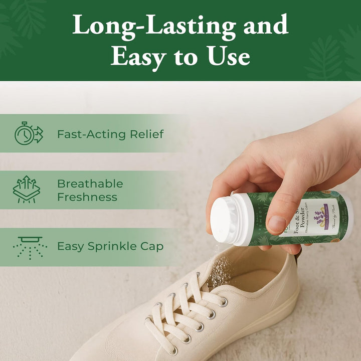 FOOT SENSE All Natural Foot & Shoe Powder, Disinfects & Deodorizes