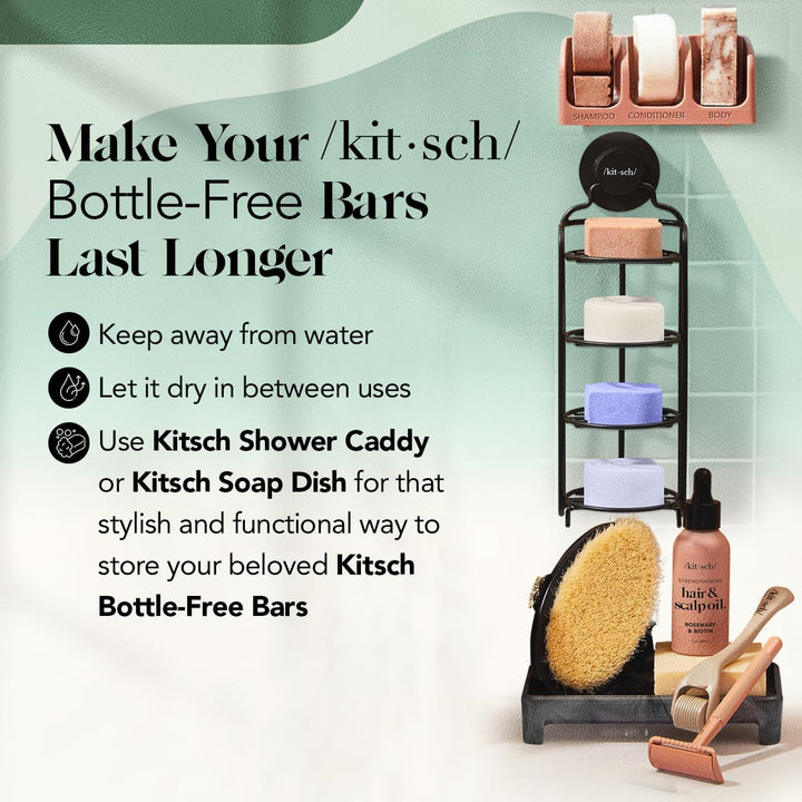 Kitsch Rosemary & Biotin Shampoo & Conditioner Bar Set (2 Pack)