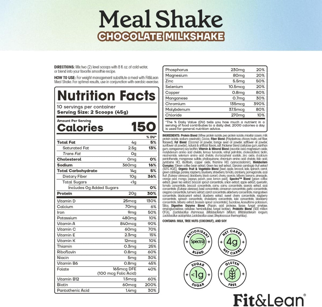 Fit & Lean Meal Shake – Meal Replacement (10 Servings)