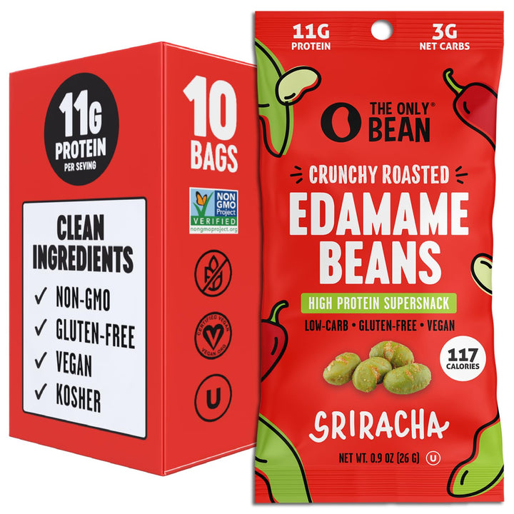 The Only Bean Crunchy Roasted Edamame Snacks – , 0.9oz (Pack of 10)