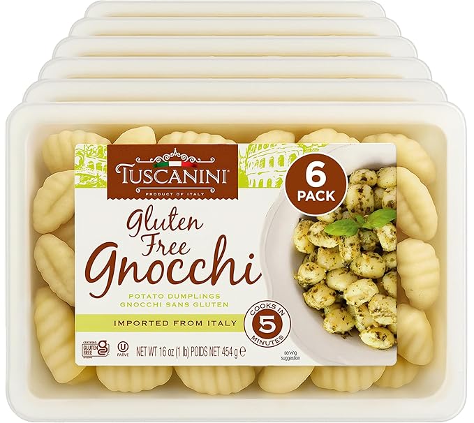Tuscanini Gluten Free Potato Gnocchi  – Authentic Italian Pasta, Low Fat, Ready in Minutes