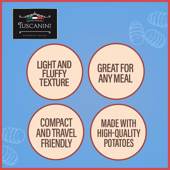 Tuscanini Classic Italian Potato Gnocchi, 16 oz (3 Pack) – Authentic Pasta Dumplings, Low Fat, Ready in Minutes