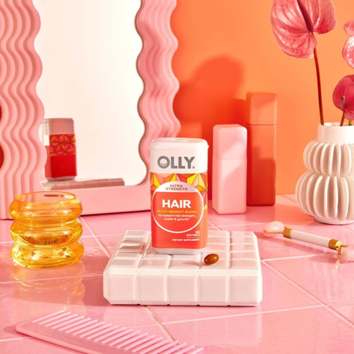 OLLY Ultra Strength Hair Softgels, Biotin & Keratin, 30 Ct