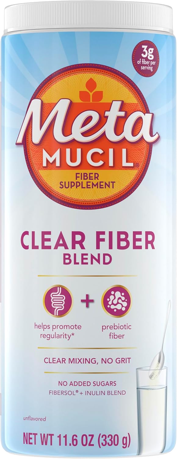 Metamucil Clear Fiber Blend | Plant-Based Prebiotic Fiber | 75 Servings