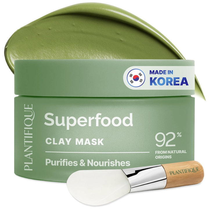 Plantifique Korean Clay Mask | Hydrating Mud Mask with Avocado & Superfoods | Vegan & Dermatologist Tested | 100ml