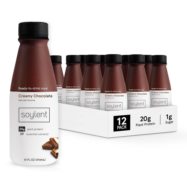 Soylent Plant-Based Meal Replacement Shake – 20g Protein, 1g Sugar, 14oz (12 Pack)