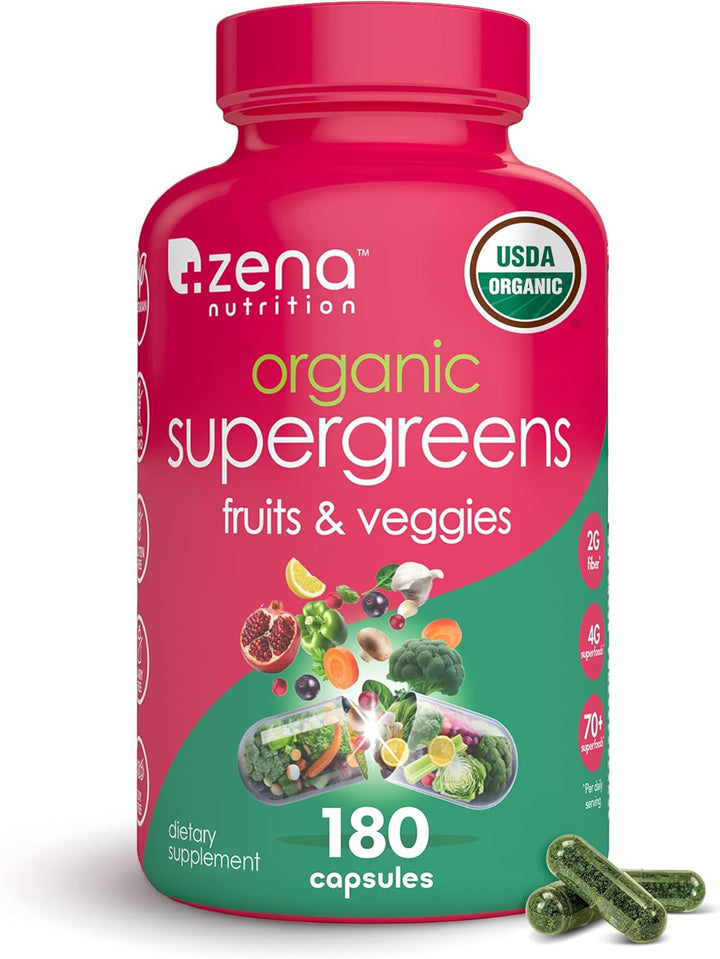 Zena Nutrition Organic Super Greens  | 70+ Fruit & Veggie Superfoods