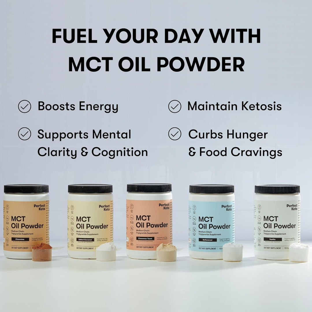 Perfect Keto MCT Oil Powder Dairy-Free Keto Coffee Creamer Gluten-Free Powder for Smoothies, Shakes & Low-Carb Recipes – 30 Servings