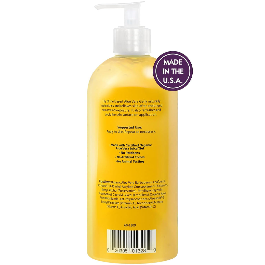 Lily Of The Desert 99% Organic Aloe Vera Gelly Moisturizer with Vitamins C & E, 16 fl oz