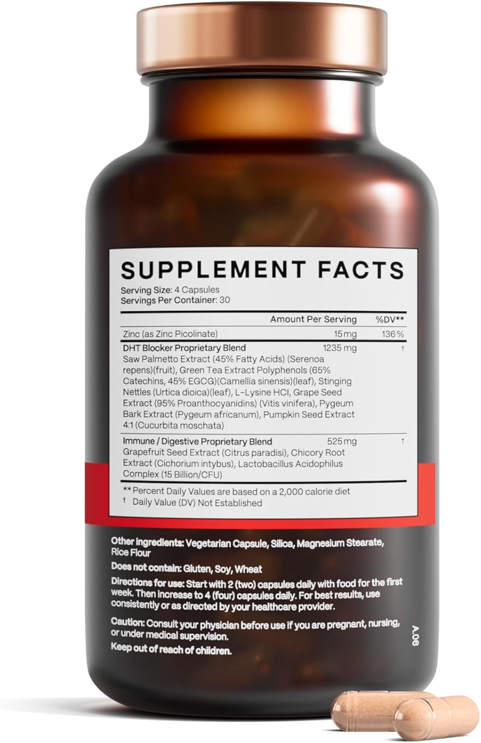 Advanced Trichology DHT Blocker Hair Growth Supplement – For Men & Women, Supports Thinning Hair & Scalp Health, Natural Formula, Vegetarian