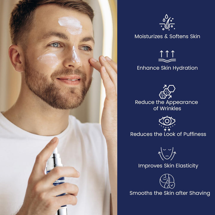UTTSE 6-in-1 Men’s Moisturizer 50ml – Daily Face Cream with Caffeine & Vitamin B3 – For Dull, Puffy or Tired Skin