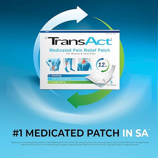 Transact Medicated Pain Relief Patches (5s) – Long-Lasting Anti-Inflammatory Muscle Care