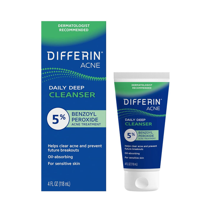 Acne Face Wash with 5% Benzoyl Peroxide – Deep Cleansing Daily Wash for Acne-Prone Skin